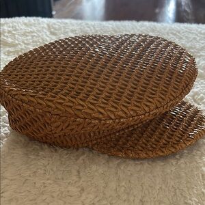 Lack Of Color Tan Woven Hat with Rustic Texture